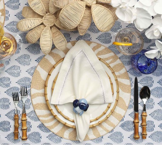 Serengeti Placemat in White & Natural, Set of 2