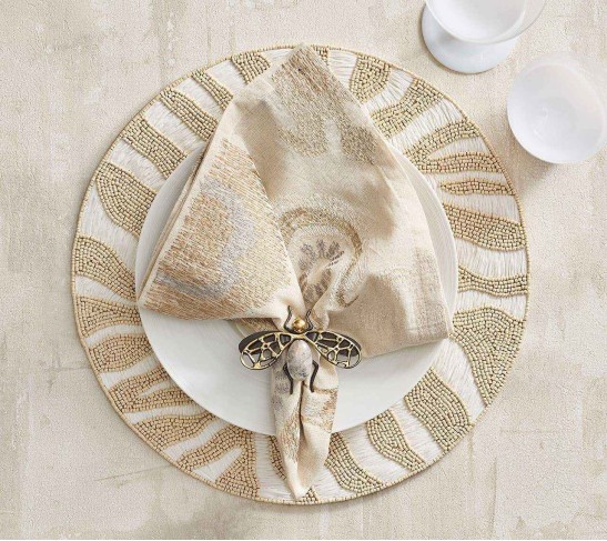 Serengeti Placemat in White & Natural, Set of 2