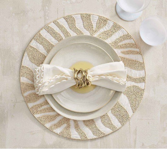 Serengeti Placemat in White & Natural, Set of 2