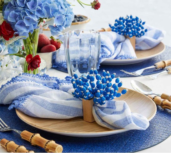 Saigon Placemat in Navy, Set of 4
