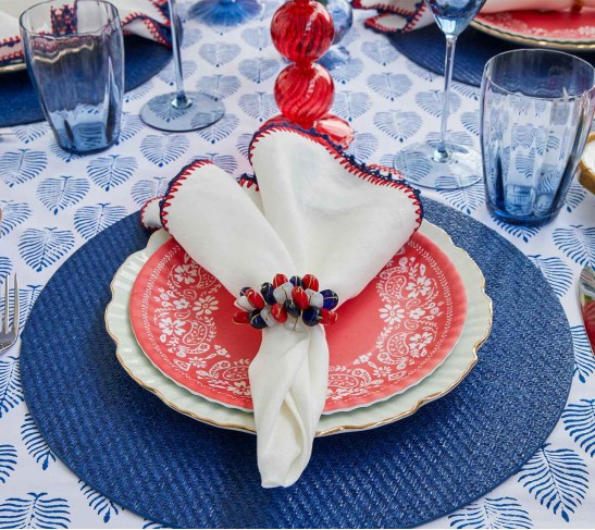 Saigon Placemat in Navy, Set of 4