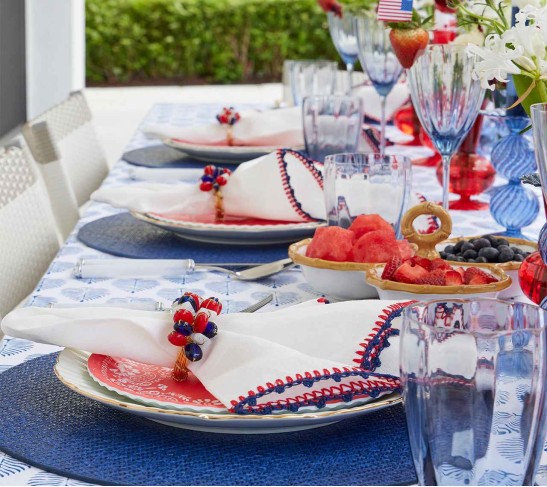 Saigon Placemat in Navy, Set of 4