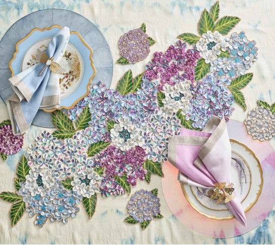 Hydrangea Table Runner in Multi