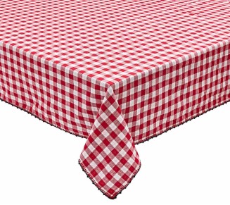 Check Tablecloth in Red & Navy