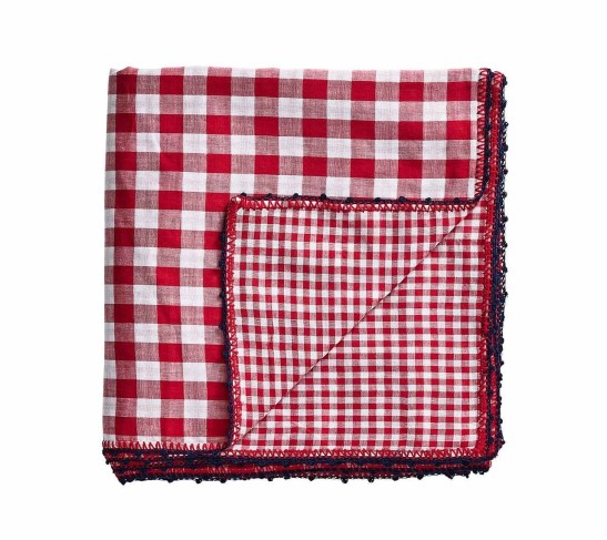 Check Tablecloth in Red & Navy