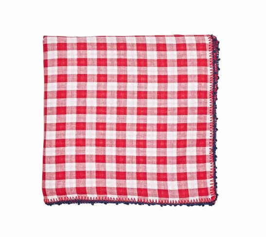 Check Tablecloth in Red & Navy