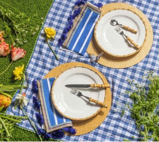 Check Tablecloth in Blue & Green