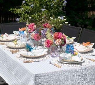 Seersucker Tablecloth in White