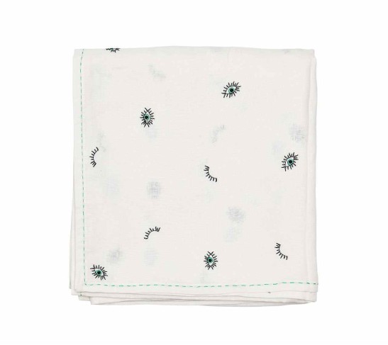 Bohemia Tablecloth in White & Seafoam