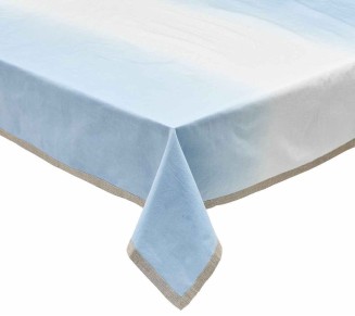 Dip Dye Tablecloth in White & Periwinkle