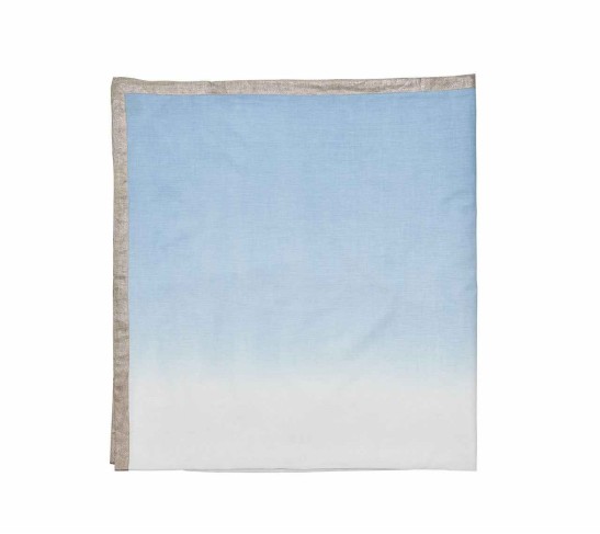Dip Dye Tablecloth in White & Periwinkle