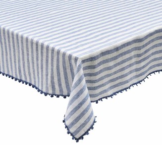 Linea Tablecloth in White & Blue