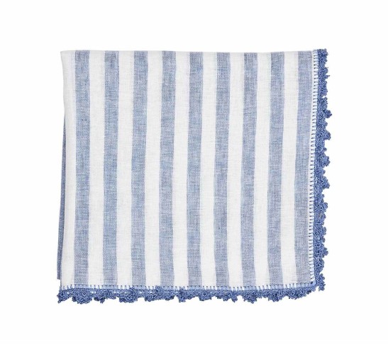 Linea Tablecloth in White & Blue