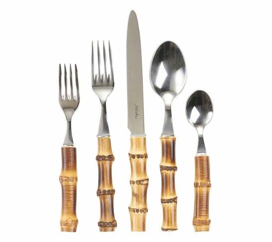 Natural Bamboo 5 piece Place Setting