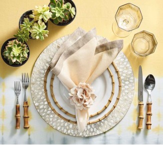 Natural Bamboo 5 piece Place Setting
