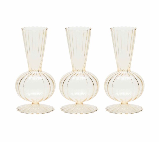 Tess Bud Vase in Champagne, Set of 3 in a Box