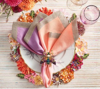 Dip Dye Napkin in Sorbet, Set of 4