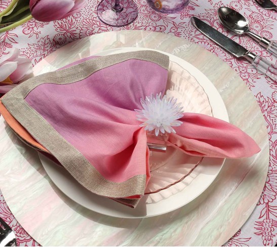 Dip Dye Napkin in Sorbet, Set of 4