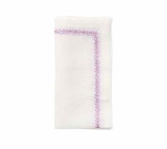 Jardin Napkin in White & Lilac, Set of 4