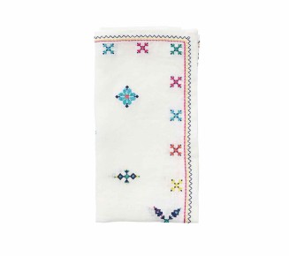 Fez Napkin in White & Multi, Set of 4