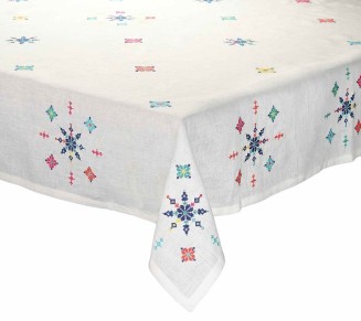 Fez Tablecloth in White & Multi