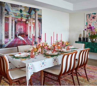 Fez Tablecloth in White & Multi
