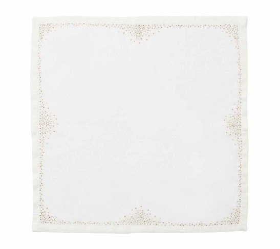 Pin Dot Napkin in White & Gold & Silver, Set of 4