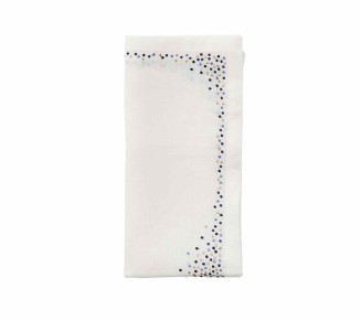 Pin Dot Napkin in White & Navy, Set of 4