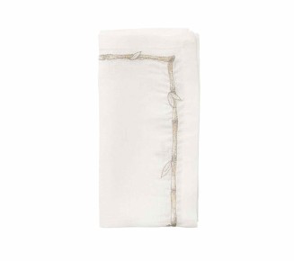 Bamboo Napkin in White & Gold & Silver, Set of 4