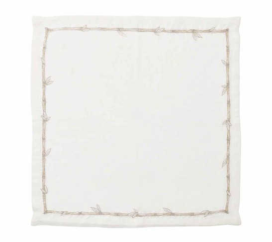 Bamboo Napkin in White & Gold & Silver, Set of 4