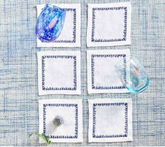 Filament Cocktail Napkins in Navy, Set of 6 in a Gift Box