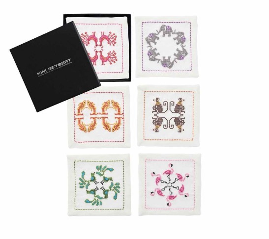 Menagerie Cocktail Napkins in Multi, Set of 6 in a Gift Box