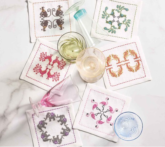 Menagerie Cocktail Napkins in Multi, Set of 6 in a Gift Box