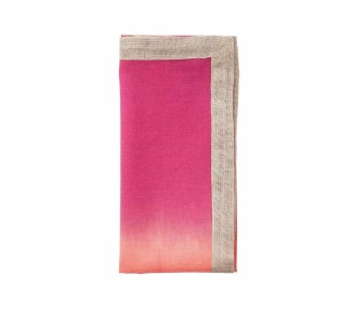 Dip Dye Napkin in Fuchsia and Orange, Set of 4
