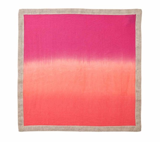 Dip Dye Napkin in Fuchsia and Orange, Set of 4