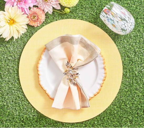 Butterflies Napkin Ring in Champagne & Crystal, Set of 4, in a Gift Box