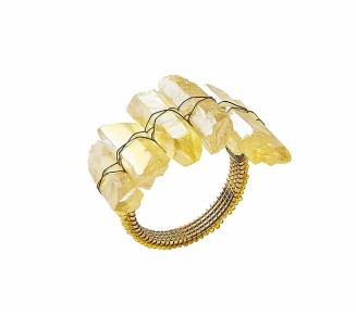 Radiant Napkin Ring in Yellow, Set of 4