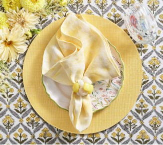 Sea Stone Napkin Ring in Yellow, Set of 4