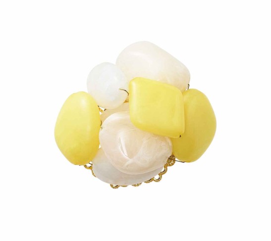 Sea Stone Napkin Ring in Yellow, Set of 4