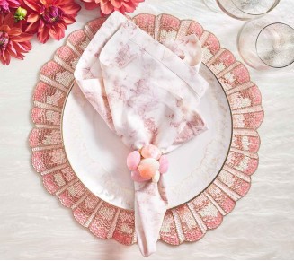 Sea Stone Napkin Ring in Blush, Set of 4
