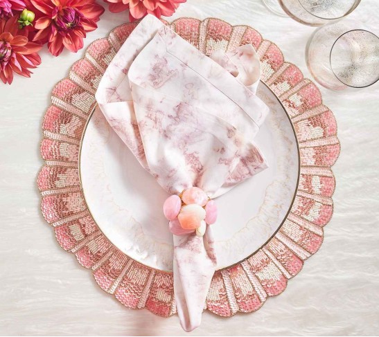 Sea Stone Napkin Ring in Blush, Set of 4