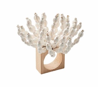 Reed Napkin Ring in White, Set of 4