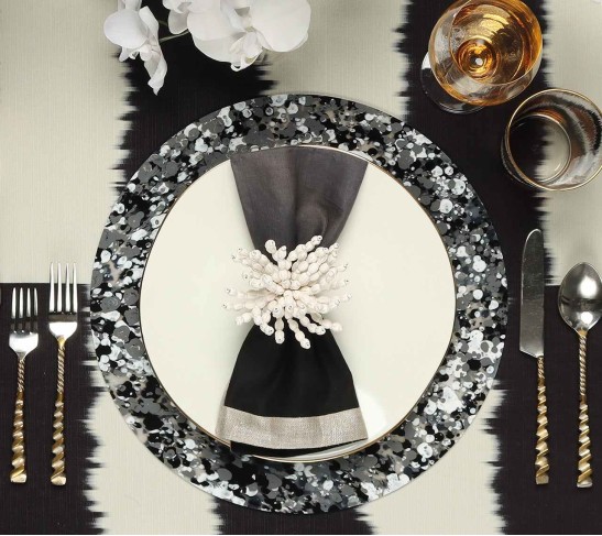 Reed Napkin Ring in White, Set of 4