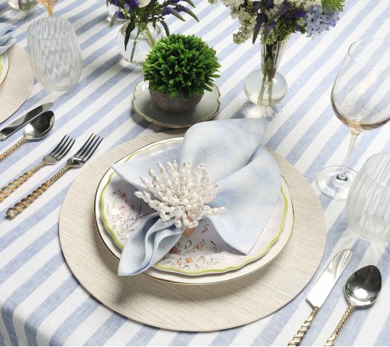Reed Napkin Ring in White, Set of 4