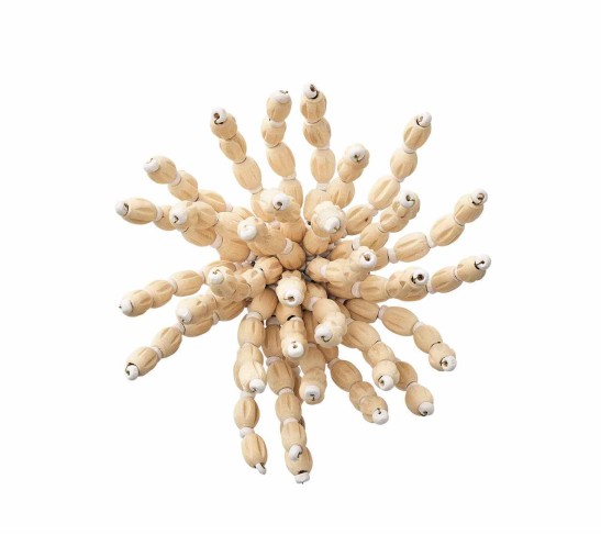 Reed Napkin Ring in Natural & White, Set of 4