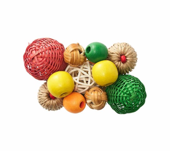Java Napkin Ring in Natural & Yellow & Green, Set of 4