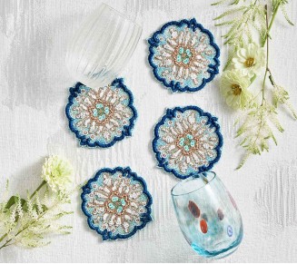 Lisbon Drink Coasters in Multi, Set of 4 in a Gift Box