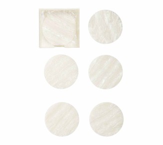 Mirage Drink Coasters in Iridescent, Set of 6 in a Caddy