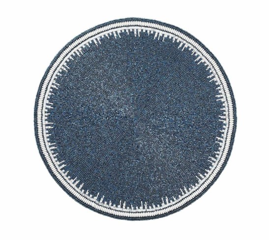 Enamor Placemat in Navy & White, Set of 4