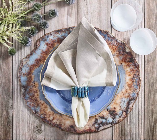 Strata Placemat in Beige & Taupe & Gray, Set of 4